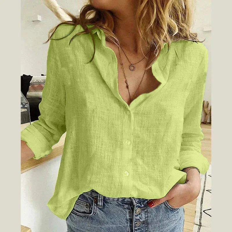 Elegant Cotton Linen Shirts Women - Image 6