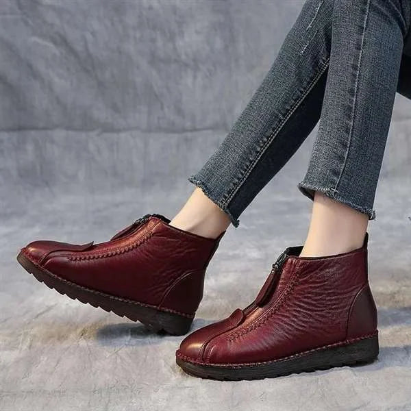 Elegant Leather Ankle Boots - Image 8