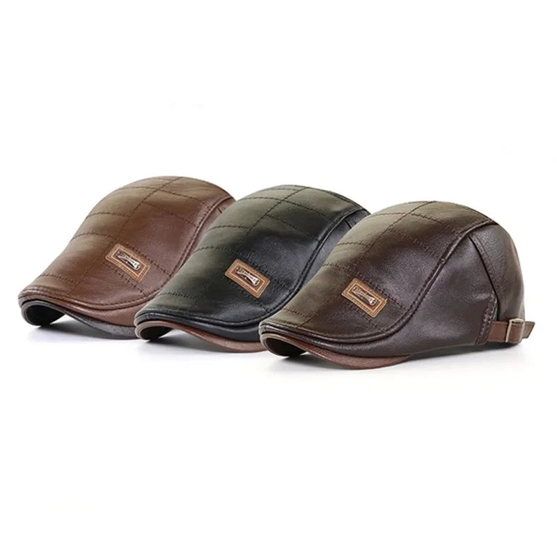 High Quality Trendy Leather Beret - Image 3
