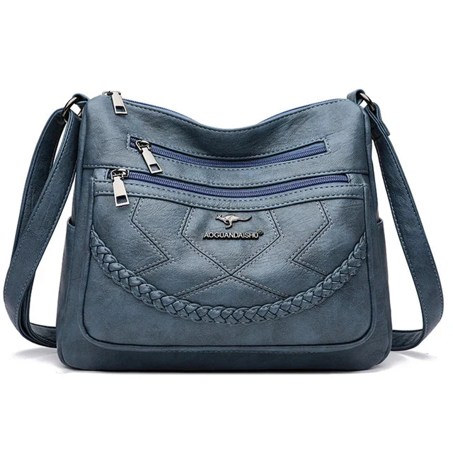 Luxury Soft Leather Crossbody Shoulder Bag - Image 10