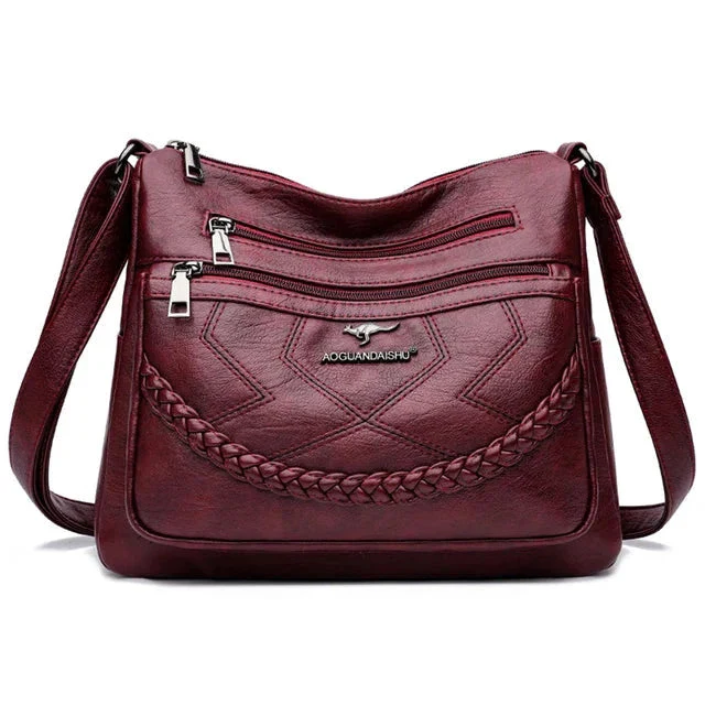 Luxury Soft Leather Crossbody Shoulder Bag - Image 12