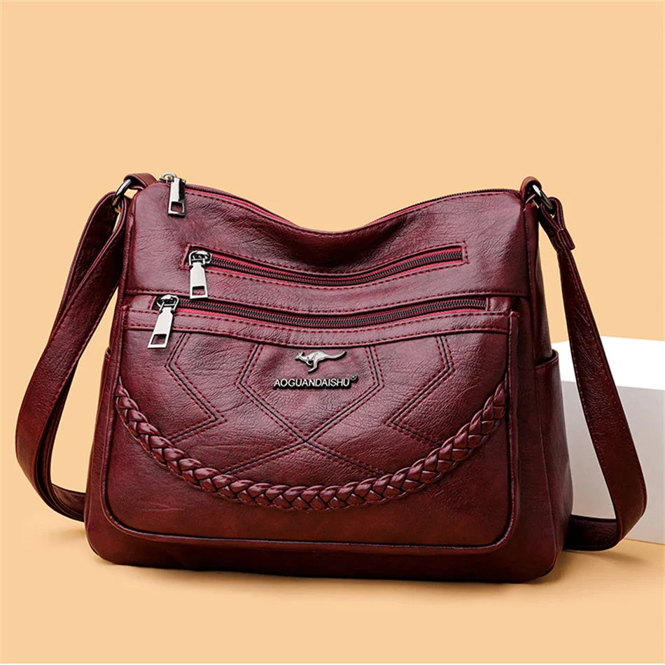 Luxury Soft Leather Crossbody Shoulder Bag - Image 3