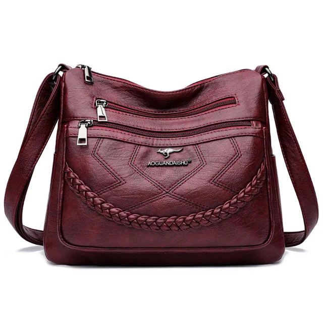 Luxury Soft Leather Crossbody Shoulder Bag - Image 7