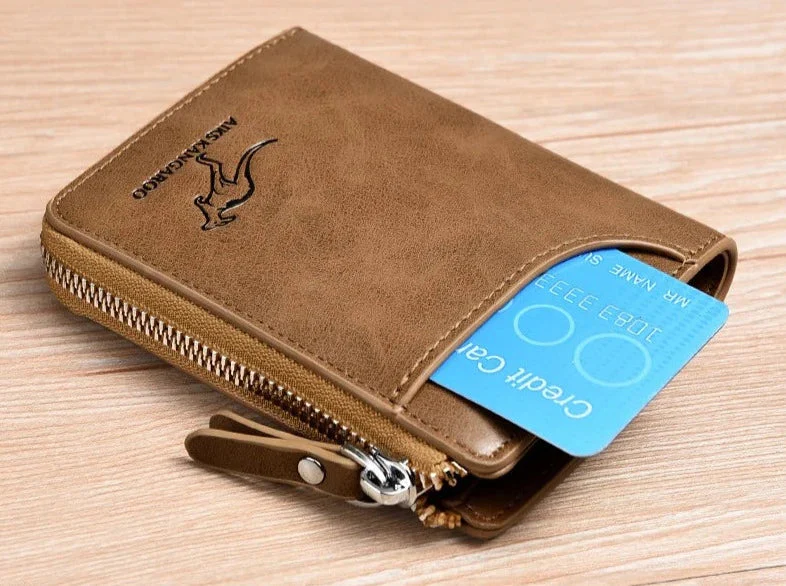 Men Wallet Zipper Leather Purse ( RFID PROTECTED ) - Image 3