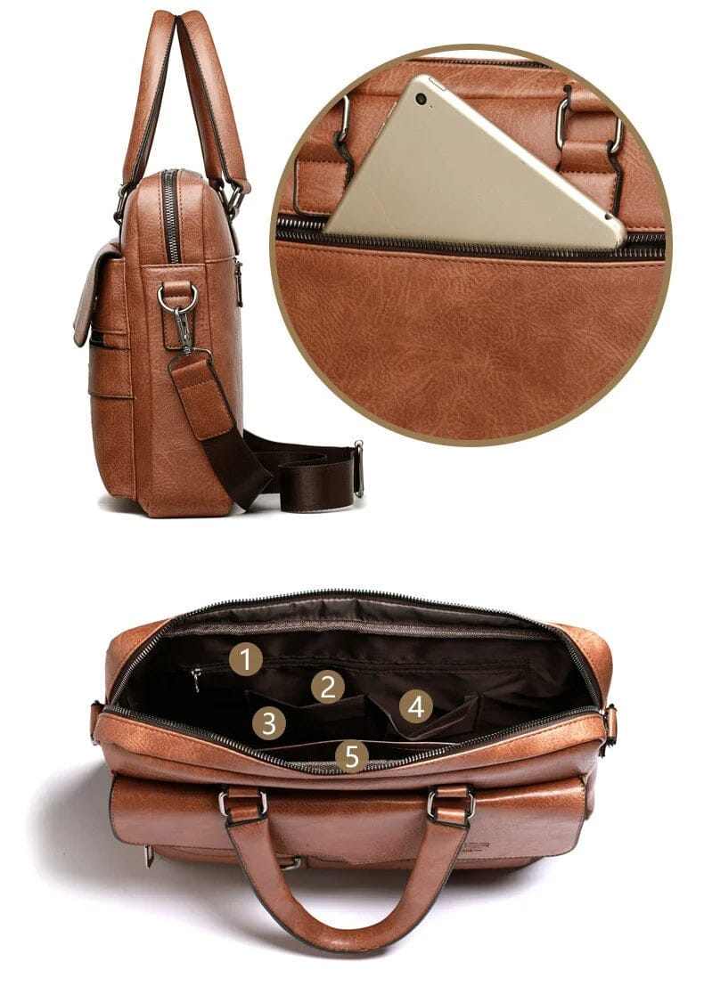 Men's Leather Briefcase Bag Wex - Image 11