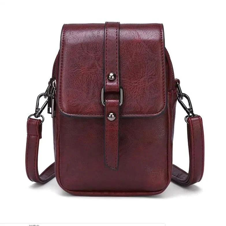 Vintage Multi-Functional Soft Leather Shoulder Bag - Image 9