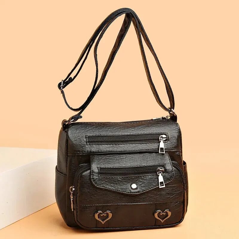Vintage Women's Shoulder Bag, Soft Leather 'Love' Crossbody - Image 13